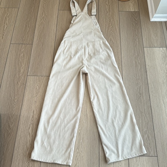 Nasty Gal Corduroy Tan Wide Leg Overalls - Picture 7 of 9